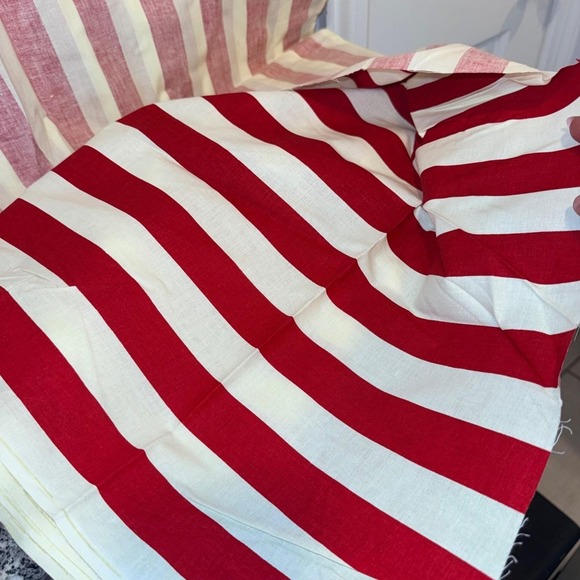 Jo-Ann Fabrics Other - Jo-Ann Fabrics Vintage 1996 Striped Fabric Red White Cotton Blend Yardage 4y